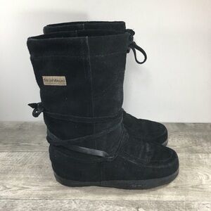 Steger Mukluks Quetico 11" Black Moosehide Leather Women's Winter Snow Boots